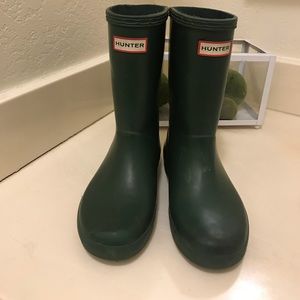 Kids first classic green hunter rain boots size 12